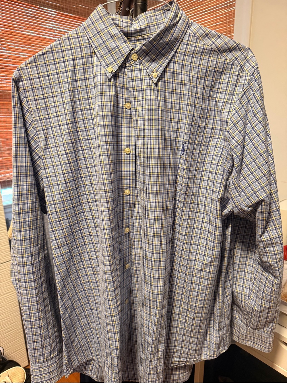 Ralph Lauren Gray & White Plaid Button-Down Shirt